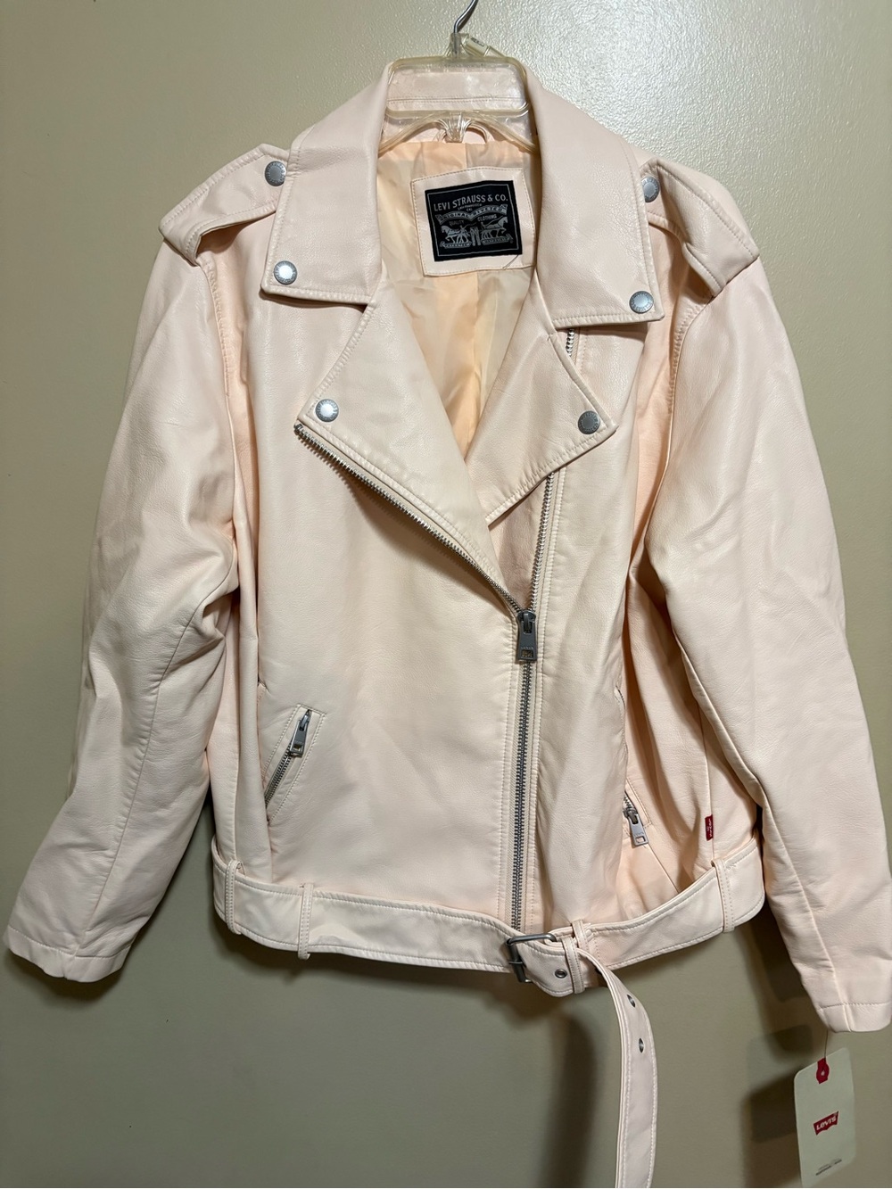 Levi's Women's Light Blush Moto Faux Leather Jacket